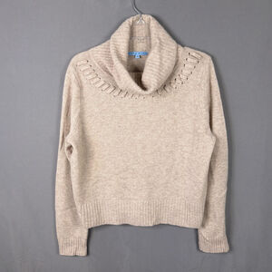 Antonio Melani Cashmere Sweater Womens Medium Beige Cowl Neck Pullover Knit